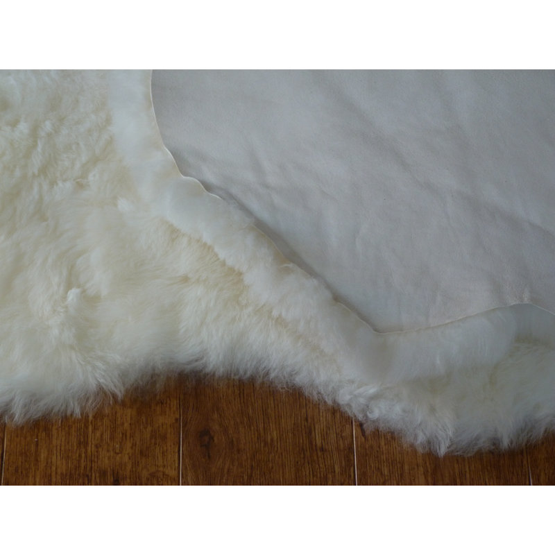 Lia Solid Colour Sheepskin Area Rug, Novelty 120 x 110cm