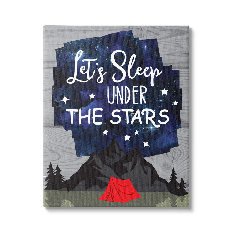 «Sleep Under the Stars Mountain», L 16 po x H 20 po, Toile tendue