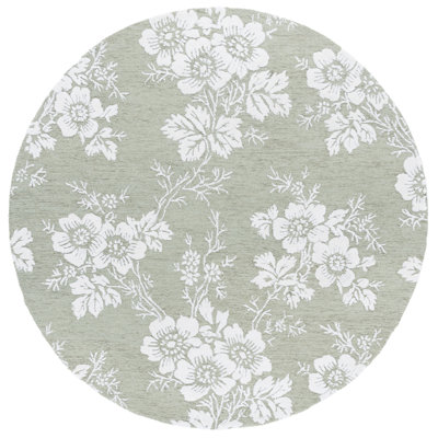 Hand Tufted Wool, Viscose Floral Rug