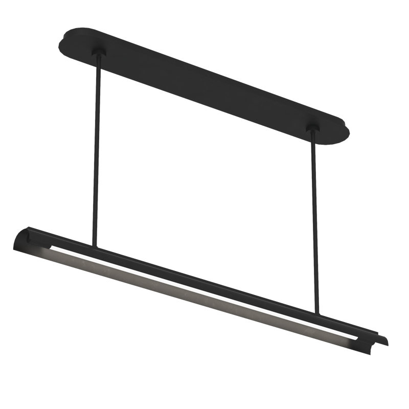 1 - Light LED Kitchen Island Pendant, Midnight Black