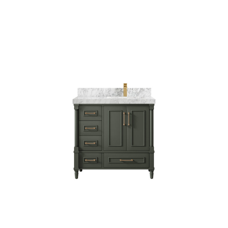Ensemble de meuble-lavabo simple 36 po Aberdeen, Marbre de Carrare