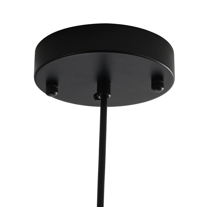 Luminaire suspendu noir en verre nervuré réglable