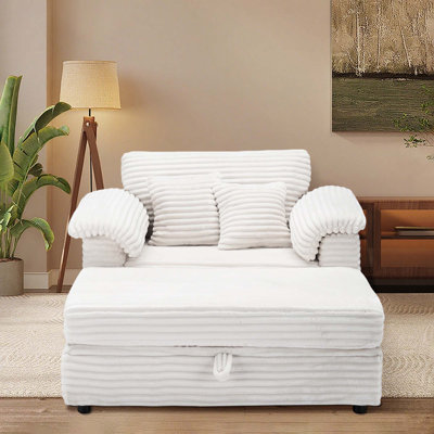 Canapé en tissu d'ameublement avec repose-pieds 47,24 po