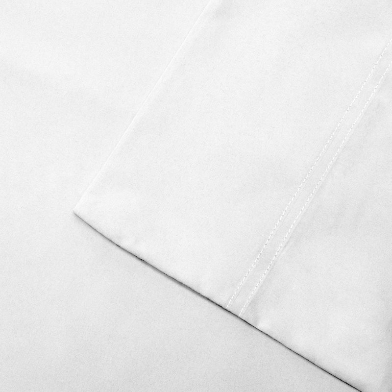Queen White Cotton Blend Sateen Sheet Set