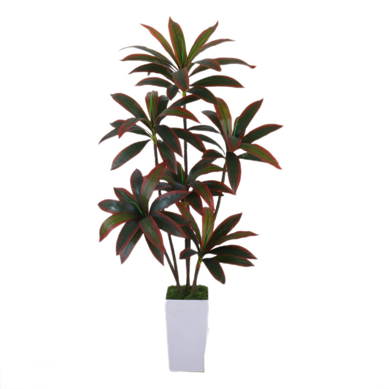 Arbre artificiel d'intérieur artificiel en forme de Dracaena de 5 pi de haut avec des branches et des feuilles réglables