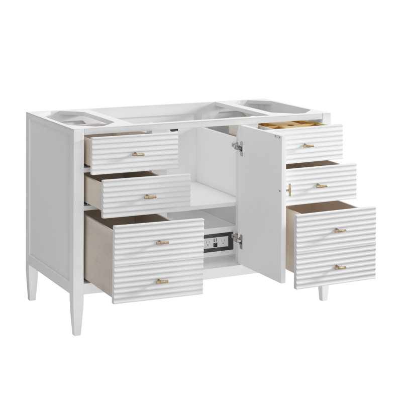 Myrrin 48'' W Single Bathroom Vanity Base, White
