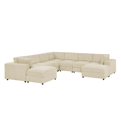 Carforks Corduroy Upholstered Modular Sectional