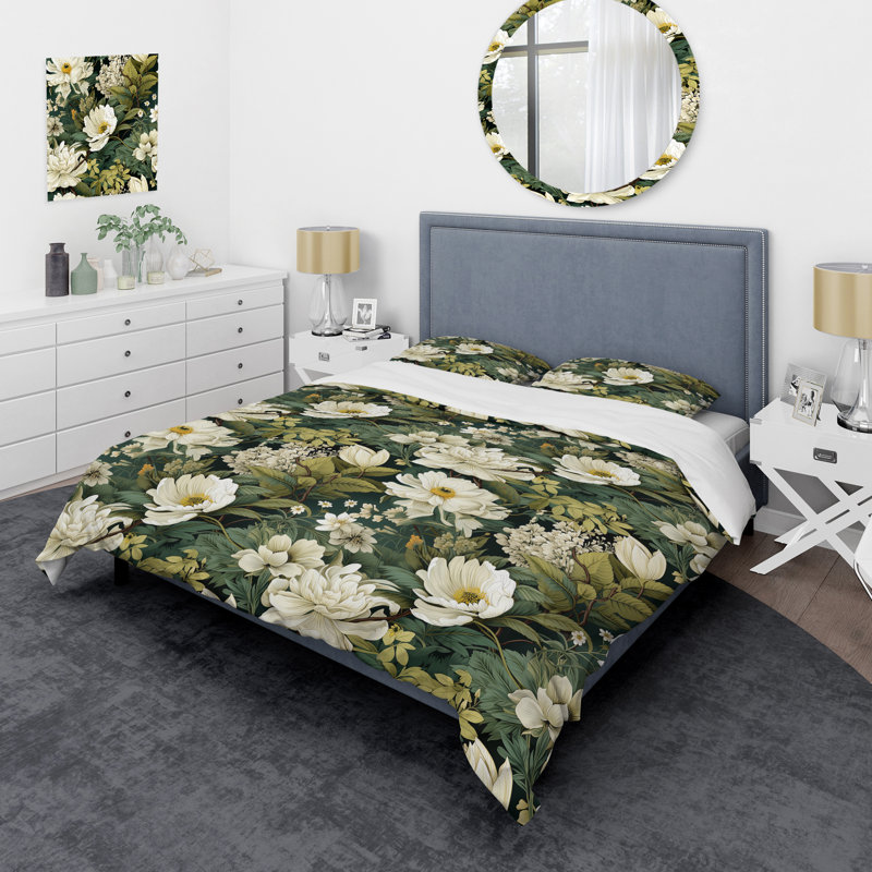 Ensemble de housse de couette Zen Garden Oasis II, Housse de couette pour grand lit et 2 taies décor