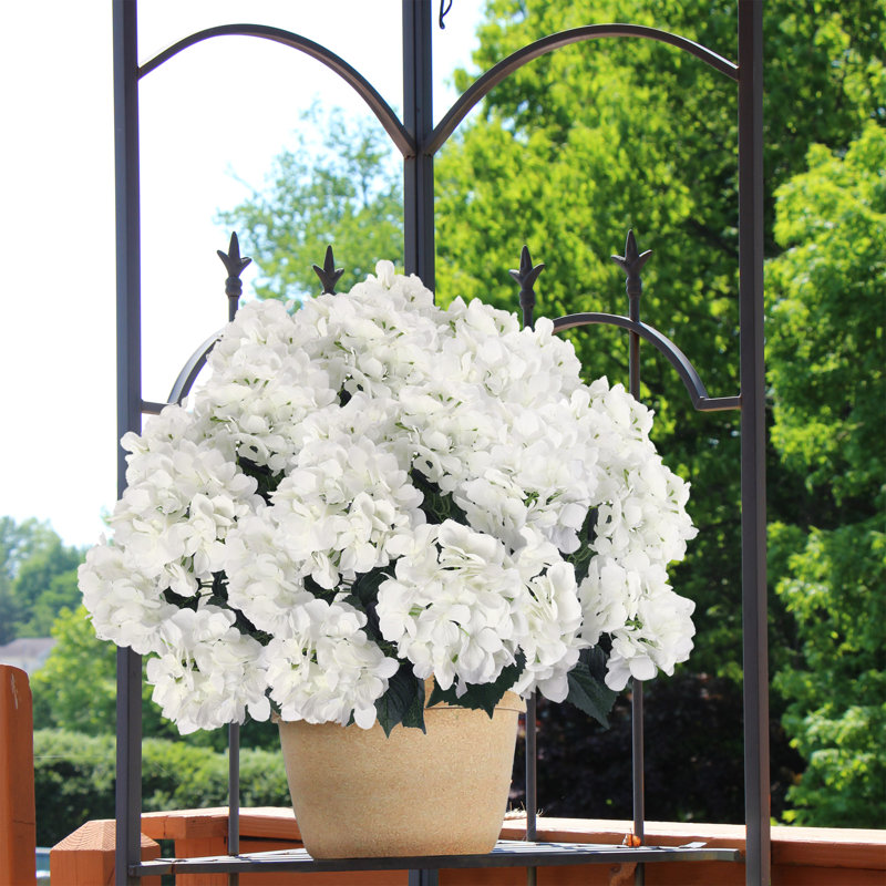 Ultra Realistic Faux Silk Hydrangea Arrangement - Artificial Flowers for Home Decor, White
