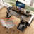 47.3"Office Desk With Power Outlet,2 Monitor Stands,2 Drawers,Side Pocket,Easy To Assemble,Frame Stability Reversible,Use For Home Desk, Computer Desk, Game Table-110644359