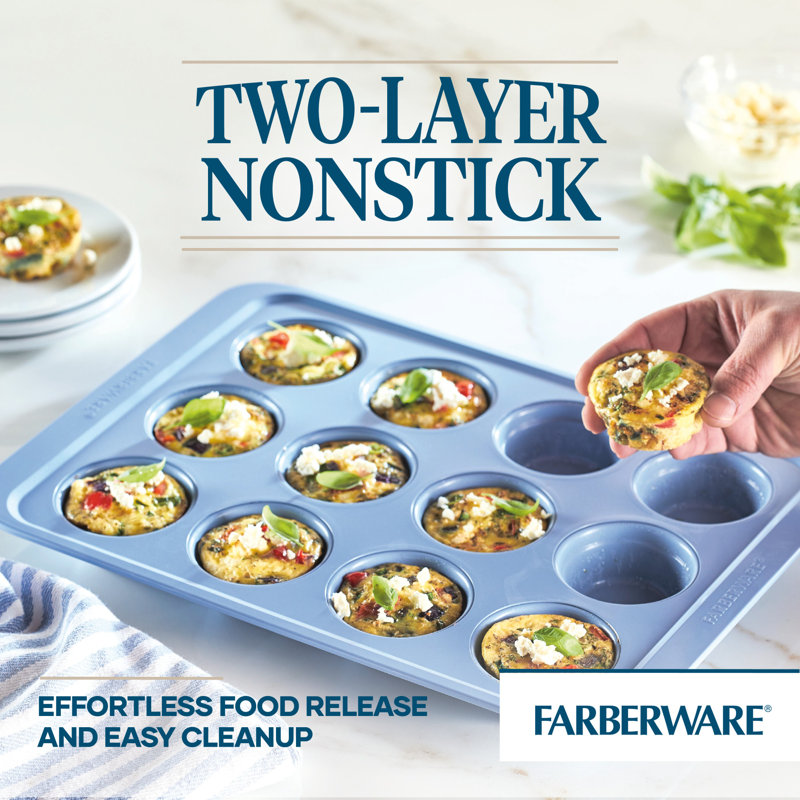 Blue Nonstick 12-Cup Heavy-Duty Muffin Pan