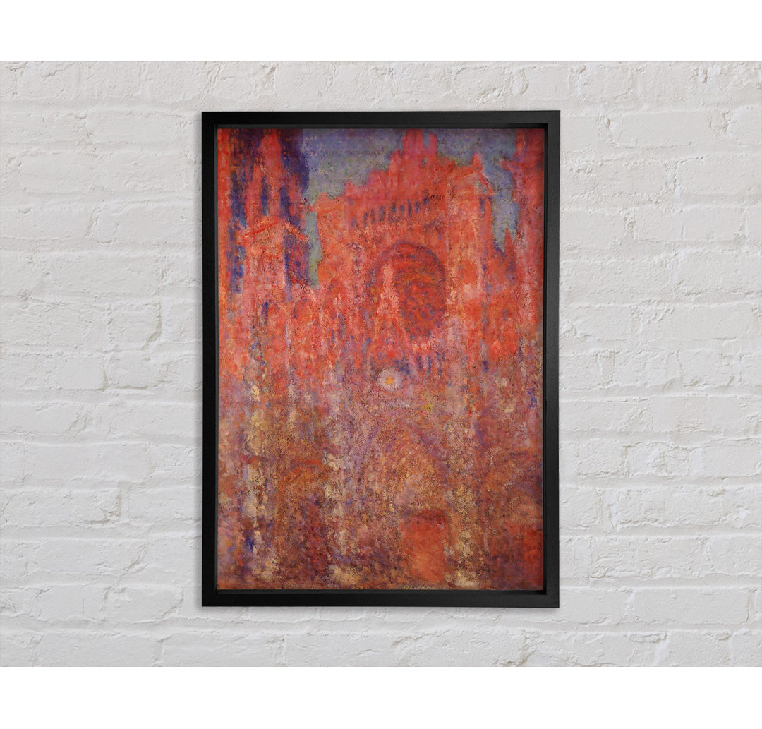 Fassade der Kathedrale von Rouen von Claude Monet - Einzelbildrahmen Kunstdrucke auf Leinwand