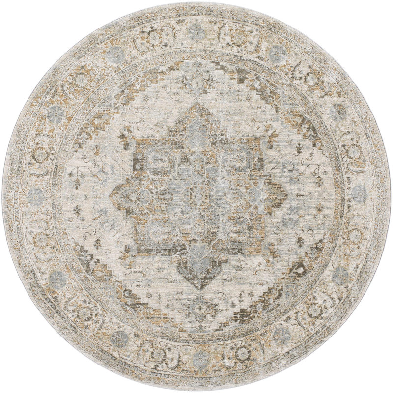 Hoeft Oriental Indoor Rug, Round 7'