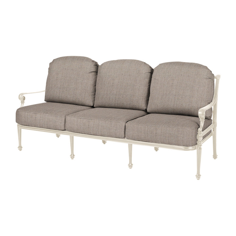 Grand Terrace Sofa with Sunbrella Cushions, Cast Ash Sunbrella® Plainweave, Desert Bronze