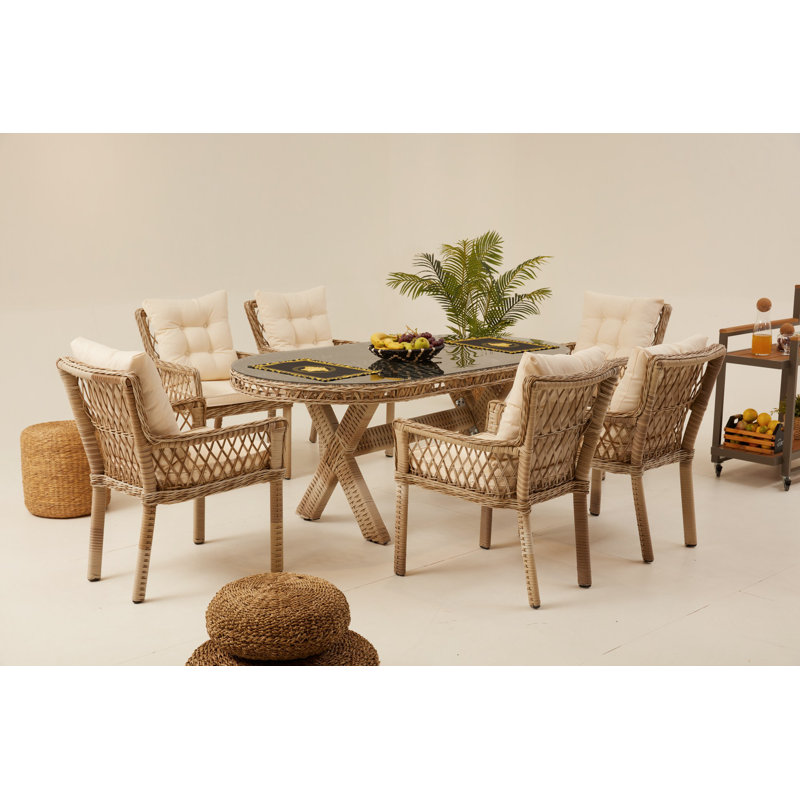 Blizzard 7 - Person Patio Dining Set with Oval Table