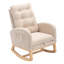 Chaise berçante d'appoint à haut dossier avec repose-pieds pour chambre à coucher ou espace de vie-847310896