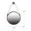 Miroir rond suspendu tendance de 29,5 po avec cadre noir et sangle de corde, décor industriel contemporain pour salle de bain, chambre à coucher ou espace de vie