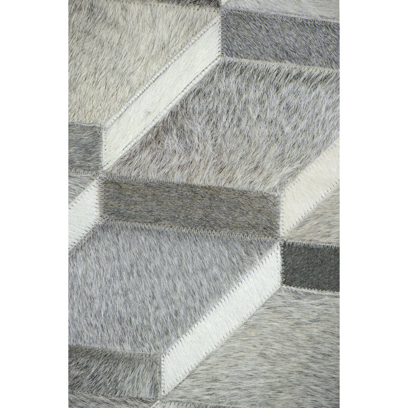 Marie Geometric Cowhide 180cm X 120cm Area Rug