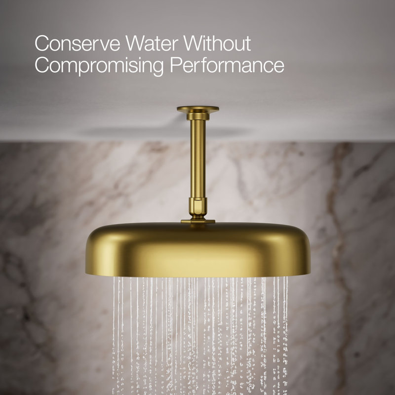 Statement™ 2.5 GPM Round 12 in. Rainhead with Katalyst Air-Induction Technology, Vibrant Brushed Moderne Brass, Oval, 2.5 GPM
