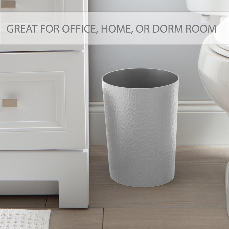 White Hammered Textured Plastic Waste Basket Set of 4