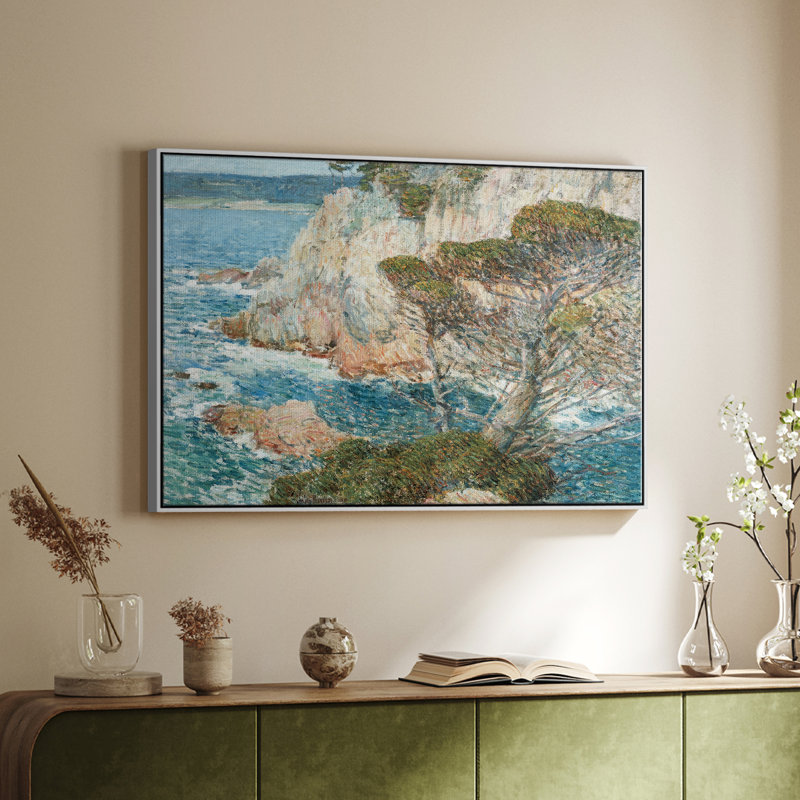 "Paysage rétro - XXXIX" sur, Blanc, H 27 po x l 41 po