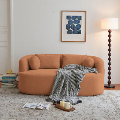 2 places orange dans une boîte, mousse à mémoire de forme, revêtement en chenille douce, siège profond, sans assemblage, idéal pour un siège personnel, orange, appartement, petit salon