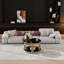 Table basse moderne à miroir noir, métal asymétrique