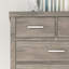Grande commode à 6 tiroirs, commode de rangement moderne en bois gris pour l'organisation de la chambre à coucher