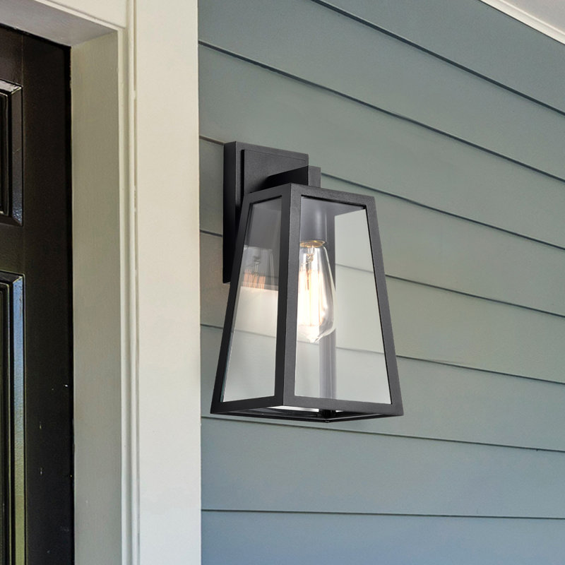 Outdoor Wall Lantern Black Wall Light Fixtures 1-Light Wall Sconce