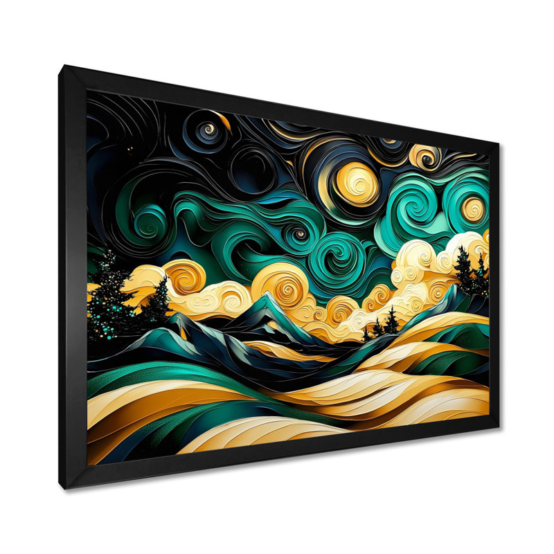 Symphonie de la forêt, paysage III, impression sur toile, Single Picture Framed Print without Mat, H 30 po x l 40 po, Noir