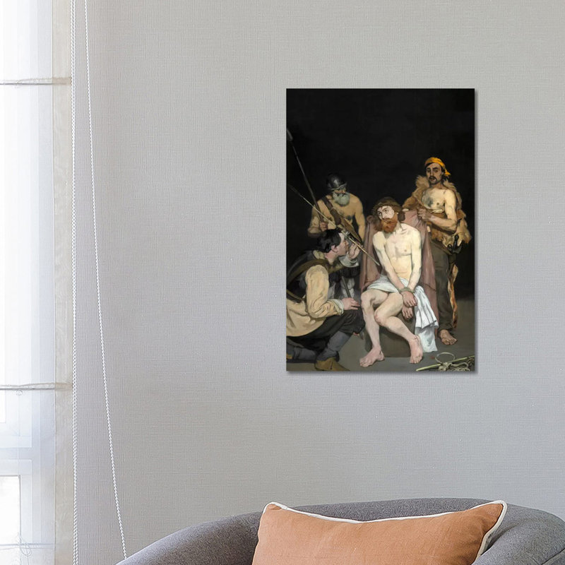 Jesus Mocked By The Soldiers by Edouard Manet - Wrapped Canvas Painting, 66.04 cm H x 45.72 cm W x 1.91 cm D