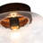 Hand Blown Textured Glass Flush Mount Ceiling Light with Solid Wood Canopy, 12" Dome Clear Fish Scale Pattern Fixture for Kitchen Bedroom Hallway, E26 Base 60W Max