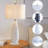 Brajan Ceramic and Crystal Table Lamp with Linen Drum Shade