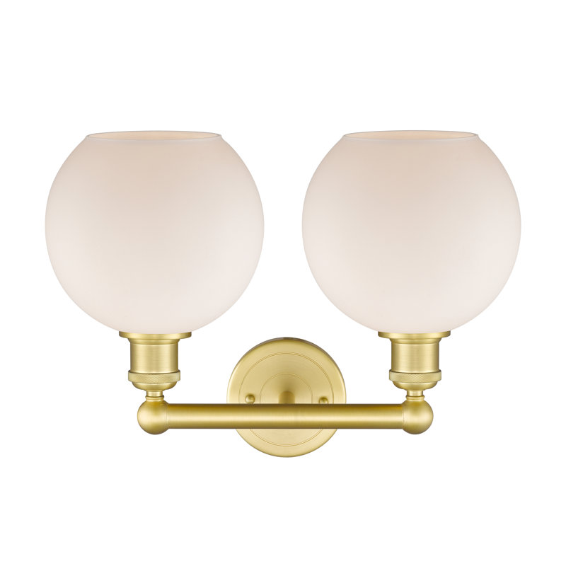 Ellington 2 - Light Dimmable Vanity Light, Matte White, Satin Gold