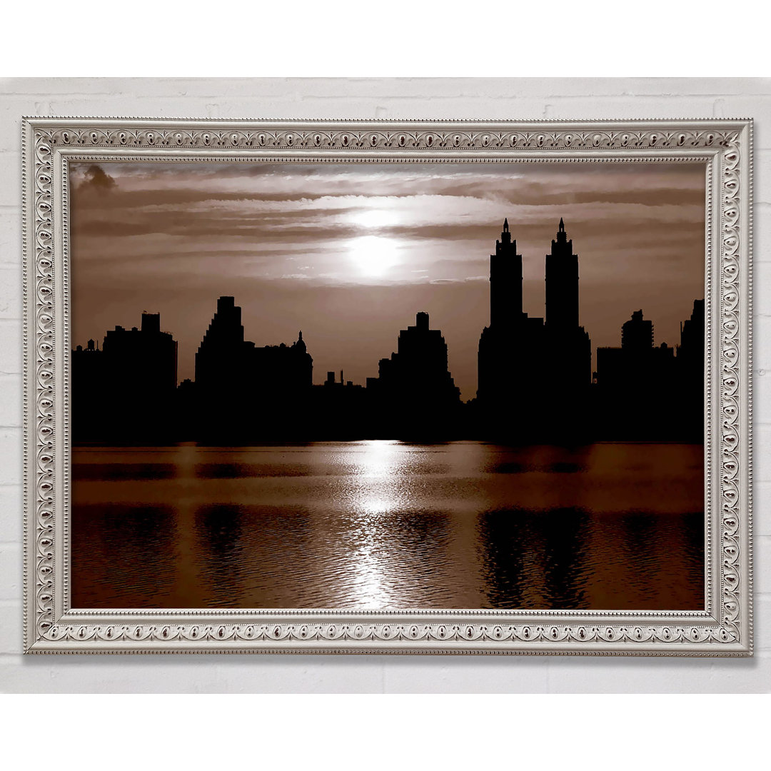 Nyc Brown Skyline - Einzelner Bilderrahmen Kunstdrucke