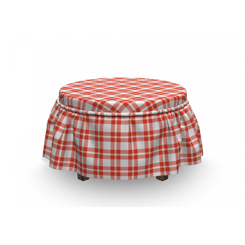 Housse pour repose-pieds à carreaux country picnic