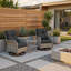 Ensemble de conversation pour patio 2 personnes avec chaises berçantes pivotantes et table en verre trempé-883765833