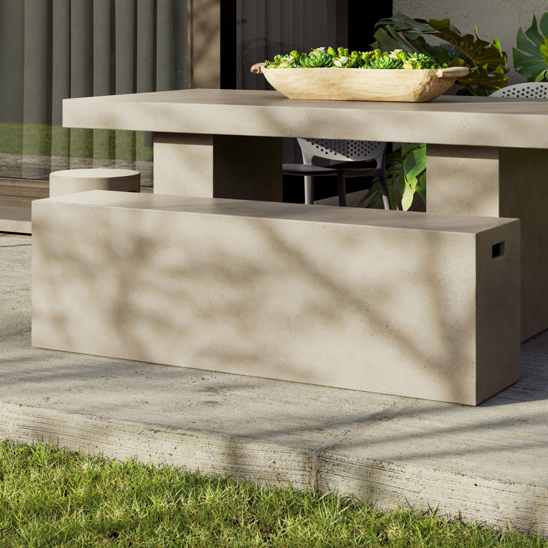 Mixx Bench, Ivory Terrazo, 18"H x 70.75" W x 14" D