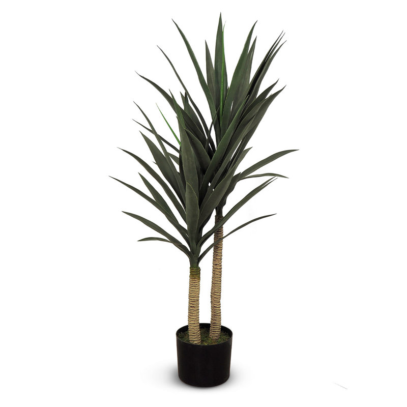 Faux yucca botanique au fini vert, hauteur de 43 po