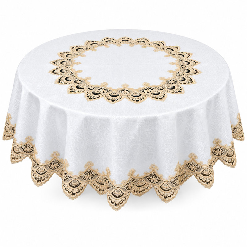 Nappe ronde cavet, Beige / Crème
