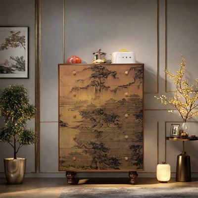 Large Capacity Solid Wood Decorative Cabinet