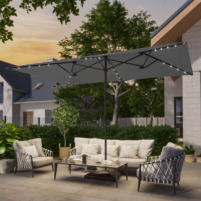 Parasol de terrasse à double face 11x7Ft
