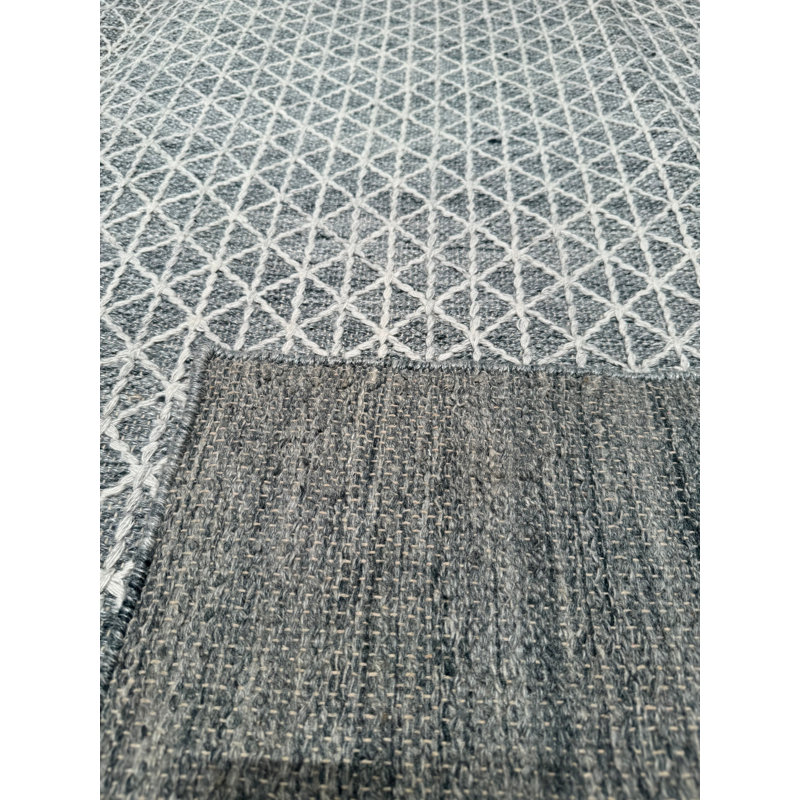 Tapis en laine et coton gris noué à la main Original Original