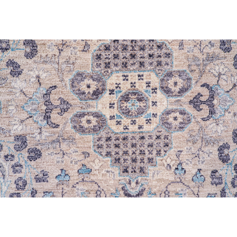One-of-a-Kind 9'6" x 13'7" Area Rug in Light Brown/Navy/Beige/Light Blue