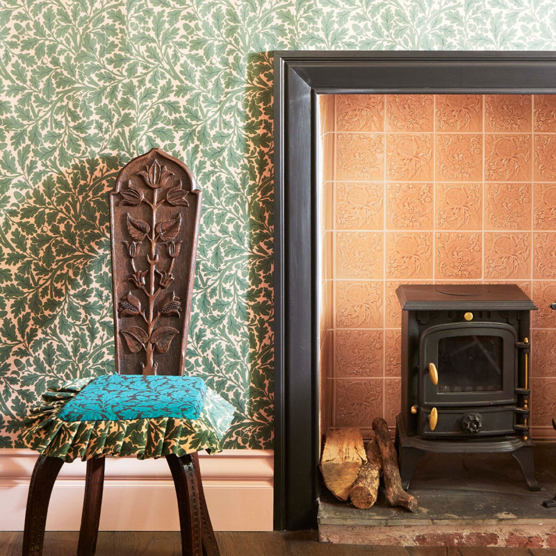 Quercus 9.84' L x 70.87" W Wallpaper Roll, Tourmaline