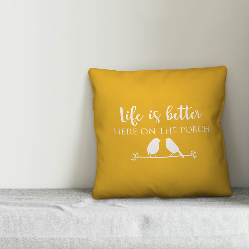 Outdoor Throw Pillow, Yellow, 18" x 18"