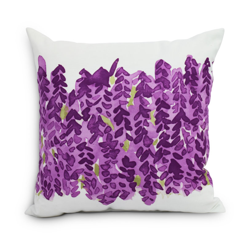 Flower Bell Floral Reversible Throw Pillow, 18" x 18", Purple, Outdoor