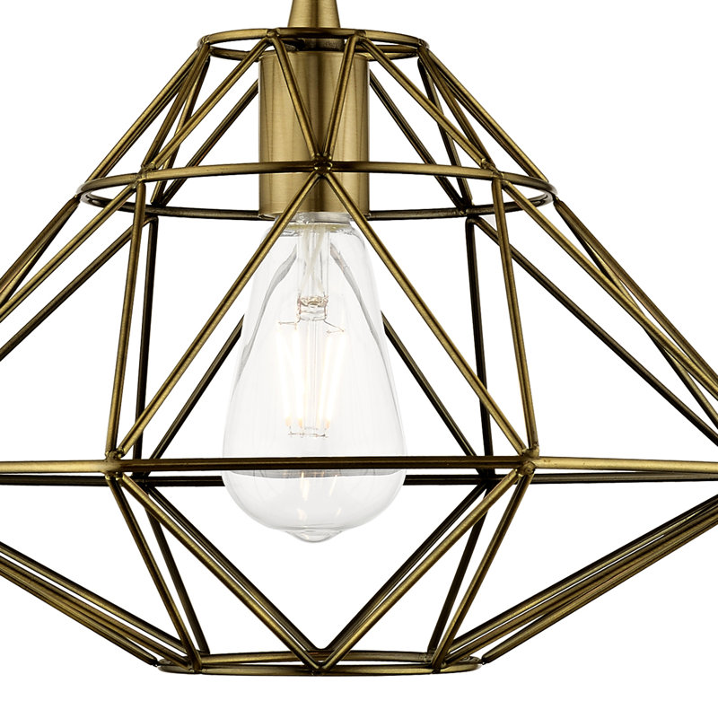 Maryrose 1 - Light Geometric Pendant, Antique Brass