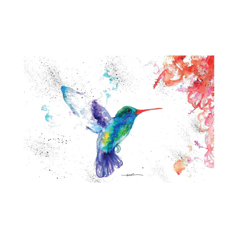 Hummingbird And Blossom by BebesArts - Wrapped Canvas Gallery-Wrapped Canvas Giclée, 20.32 cm H x 30.48 cm W