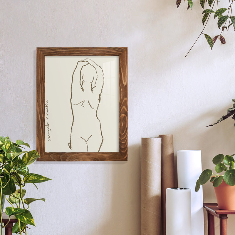 Toi et moi I, impression sur papier, H 15 po x l 12 po x P 1 po, Cadre noyer